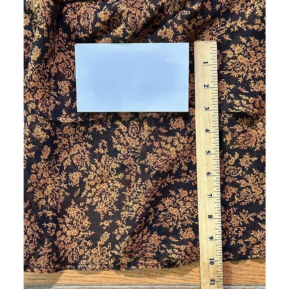 MINKPINK Bedouin Beauty Smocked Collar Flounce Hem Orange & Black Midi Dress M - Picture 4 of 8